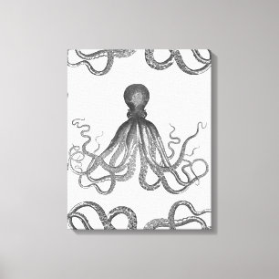 Kraken - Black Giant Octopus / Cthulu Leinwanddruck