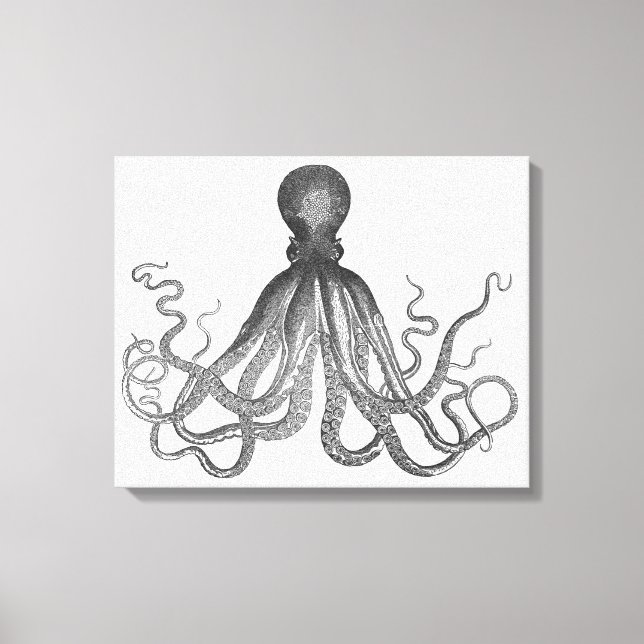 Kraken - Black Giant Octopus / Cthulu Leinwanddruck (Vorderseite)