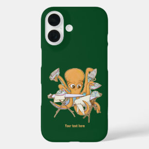 Kraken bügeln, überwältigt von der Arbeit. iPhone 16 Hülle