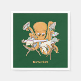 Kraken bügeln, überwältigt von der Arbeit. Serviette