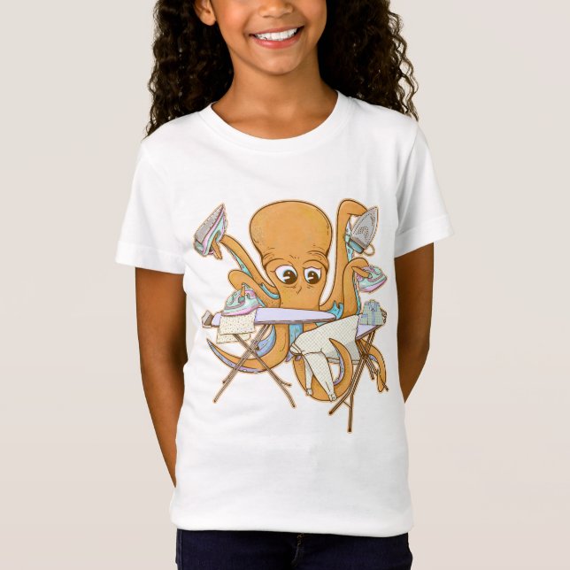 Kraken bügeln, überwältigt von der Arbeit. T-Shirt (Vorderseite)