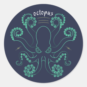 Kraken Cephalopod Tentacles Runder Aufkleber