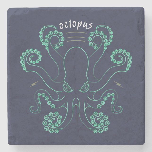 Kraken Cephalopod Tentacles Steinuntersetzer (Vorderseite)