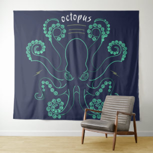 Kraken Cephalopod Tentacles Wandteppich