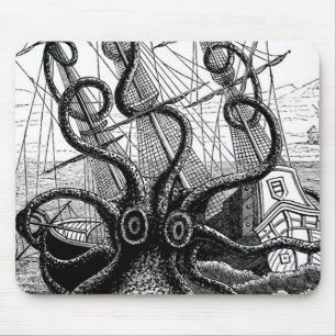 Kraken Eatting ein Segelschiff Mousepad