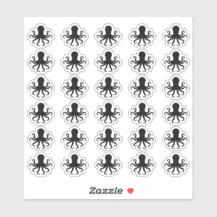 Kraken-Hochzeitsplatzkarte Speisen Mahlzeit Menü A Aufkleber