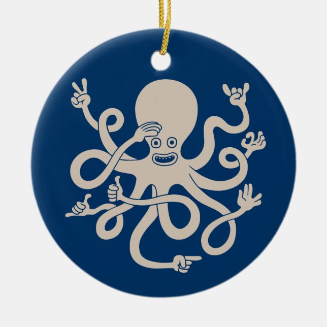 Kraken Keramik Ornament (Vorne)