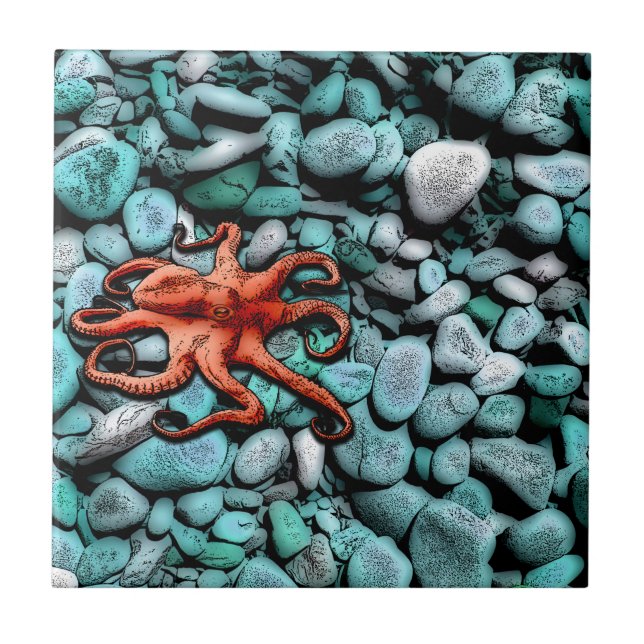 Kraken-Kiesel Fliese (Vorderseite)