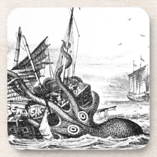 Kraken/Krake Eatting ein Piraten-Schiff, Untersetzer