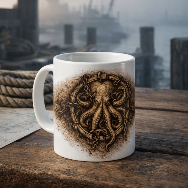 Kraken Mark Pirate Sigil Kaffeetasse (Von Creator hochgeladen)