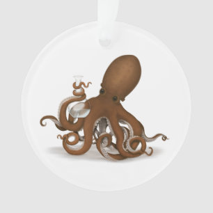 Kraken mit Flaschenkollusse Cephalopoden Steampunk Ornament