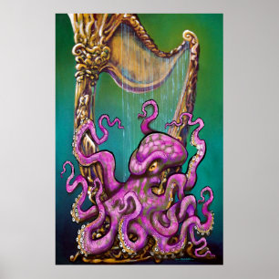 Kraken mit Harnposter Poster