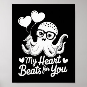 Kraken Mit Herz Bylloons Mein Herz Schlägt Für Dic Poster
