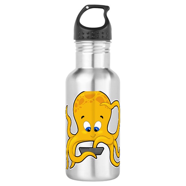 Kraken mit Laptop Edelstahlflasche (Vorderseite)