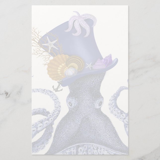 Kraken mit nautischem Hut Briefpapier (Vorderseite)