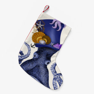 Kraken mit nautischem Hut Kleiner Weihnachtsstrumpf