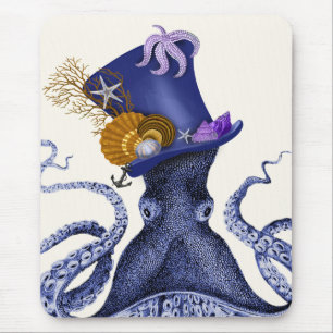 Kraken mit nautischem Hut Mousepad