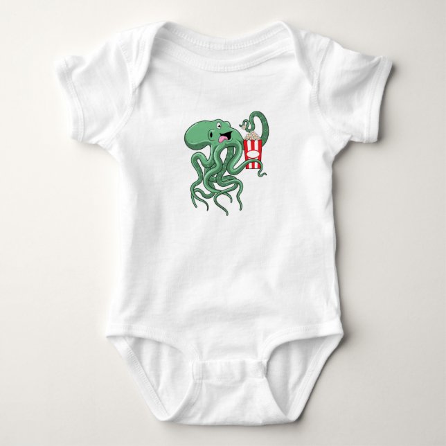 Kraken mit Popcorn Baby Strampler (Vorderseite)