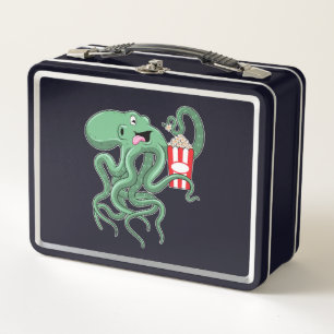 Kraken mit Popcorn Metall Brotdose