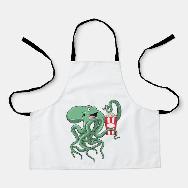 Kraken mit Popcorn Schürze (Vorderseite)