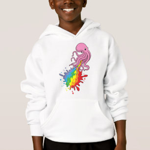 Kraken mit Regenbogen Hoodie