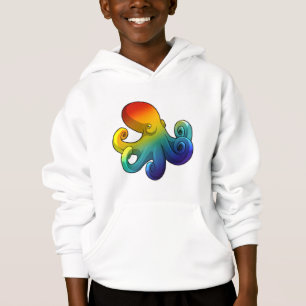 Kraken mit Regenbogen Hoodie
