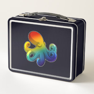 Kraken mit Regenbogen Metall Brotdose