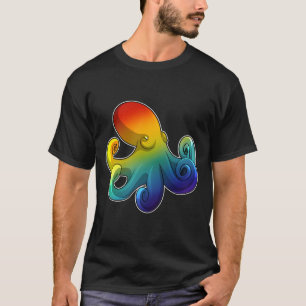 Kraken mit Regenbogen T-Shirt