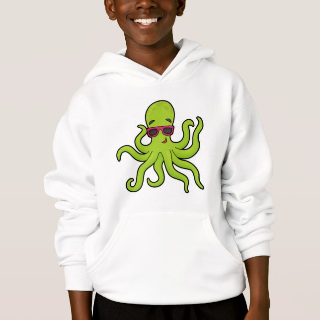 Kraken mit Sonnenbrille Hoodie (Vorderseite)