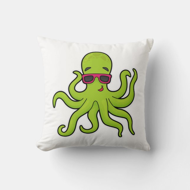 Kraken mit Sonnenbrille Kissen (Vorderseite)