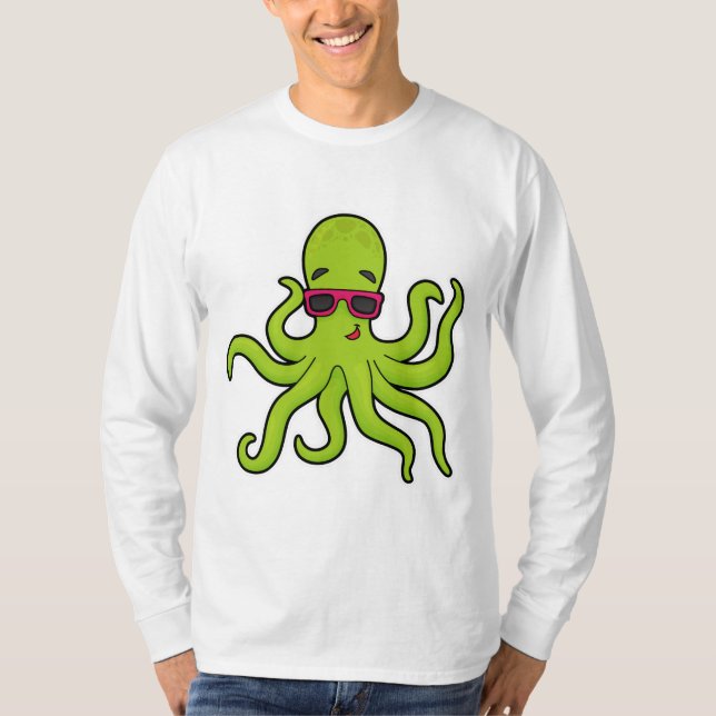 Kraken mit Sonnenbrille T-Shirt (Vorderseite)
