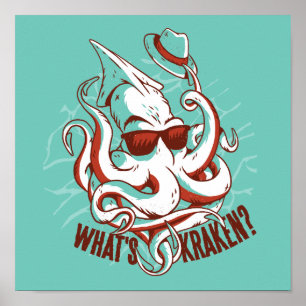 Kraken Monster Funny Poster