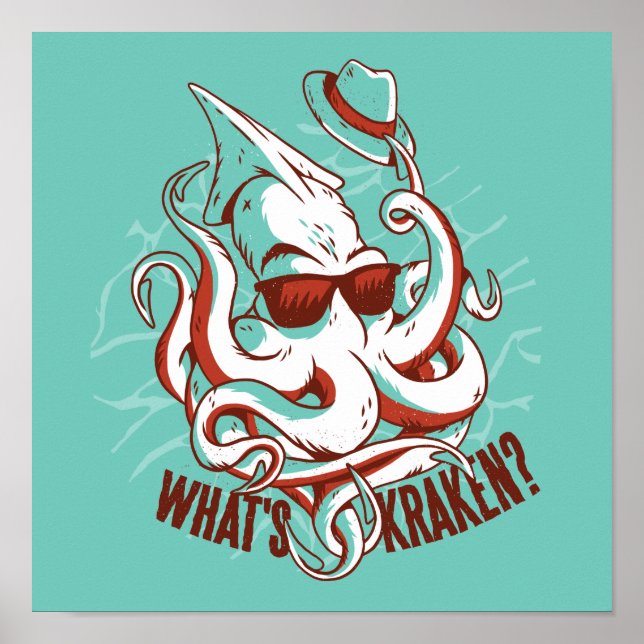 Kraken Monster Funny Poster (Vorne)