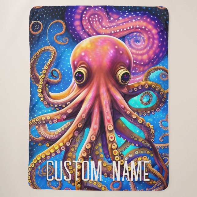Kraken Octopus mit Personalisiertem Namen Sherpadecke (Vorderseite)