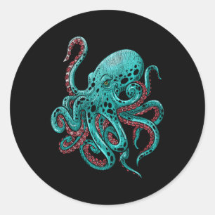 Kraken Octopus Runder Aufkleber