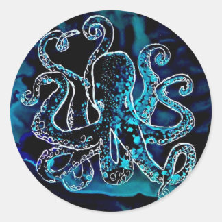 Kraken Octopus unter dem Meer Runder Aufkleber
