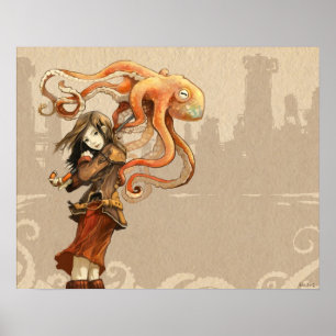 Kraken-Regenschirm-Plakat 20 x 16 Zoll Poster
