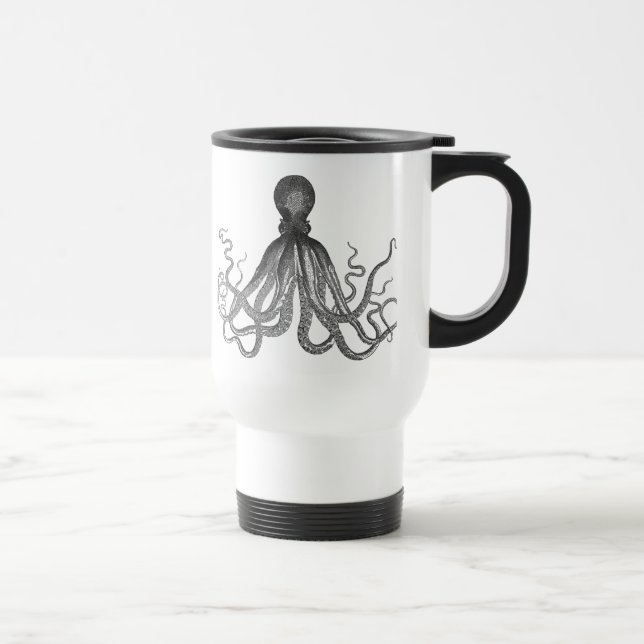 Kraken - schwarze Krake/Cthulhu Reisebecher (Rechts)