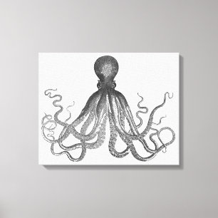Kraken - schwarze riesige Krake/Cthulu Leinwanddruck