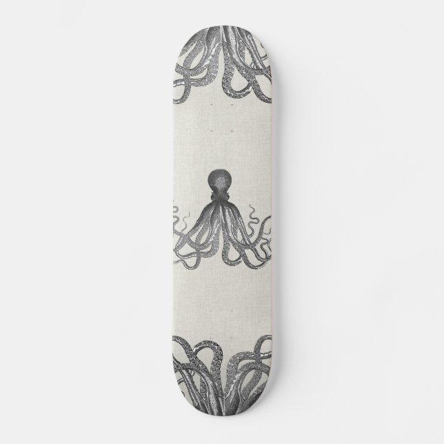 Kraken - schwarze riesige Krake/Cthulu Skateboard (Vorderseite)