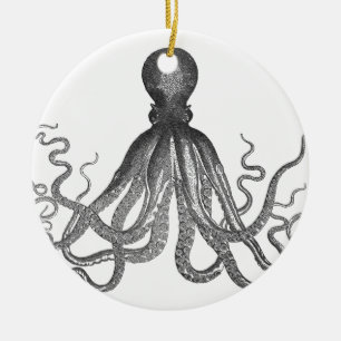Kraken - Schwarzer Riesen-Oktopus / Cthulu Keramik Ornament