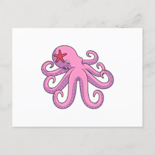 Kraken Seestern Postkarte