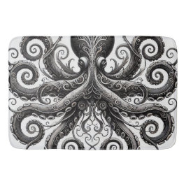Kraken Steampunk Octopus Verziert Black Badematte