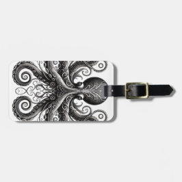 Kraken Steampunk Octopus Verziert Black Gepäckanhänger