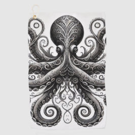 Kraken Steampunk Octopus Verziert Black Golfhandtuch