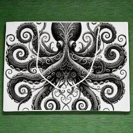 Kraken Steampunk Octopus Verziert Black Große Geschenktüte