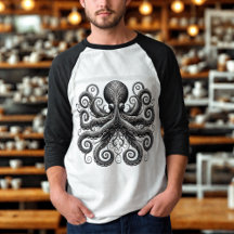 Kraken Steampunk Octopus Verziert Black