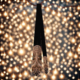 Kraken Steampunk Octopus Verziert Gold und Black Krawatte