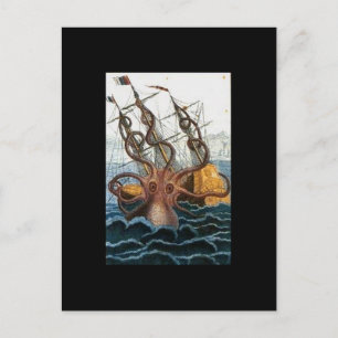 Kraken Steampunk Oktopus Vintage Postkarte