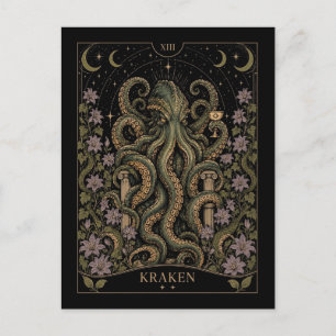 Kraken, Sternenlicht-Tarot-Kunst Postkarte